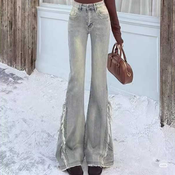 SEEUZE Import Flared Jeans Wanita Jeans Cutbray Model Sobek Streetwear Stylish