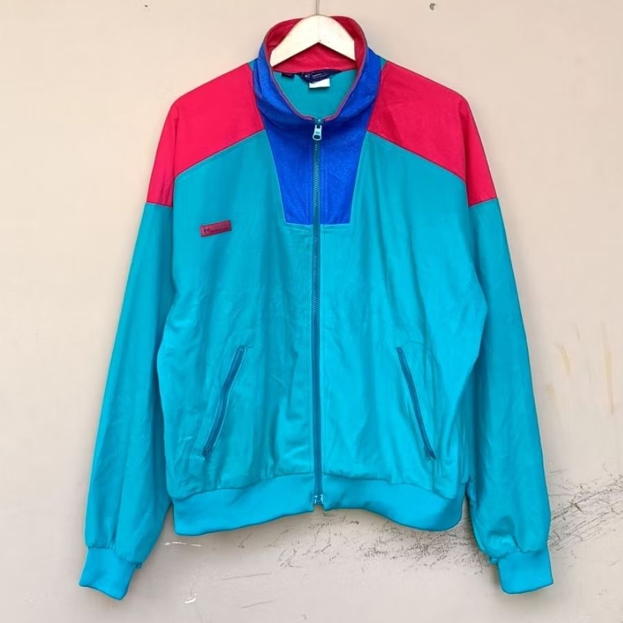Jacket columbia polar fleece sportwear 80s vintage colorblock