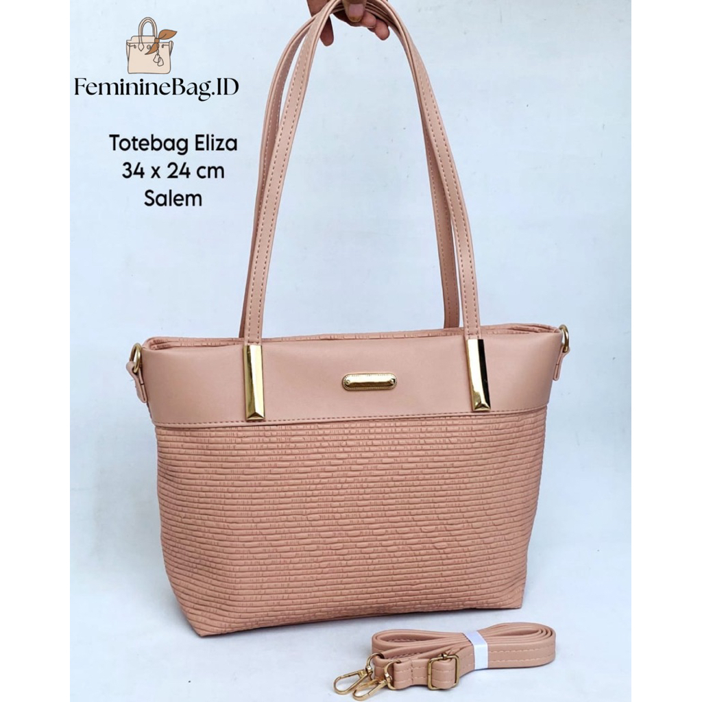 Totebag Eliza | Tas Wanita Kerja & Kuliah | Muat Buku & Binder | Tote & Selempang