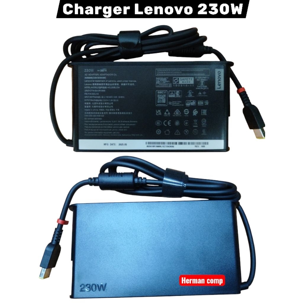 230W Charger Adaptor For Legion 5 Legion 5 Pro Legion 5i 20V 11.5A USB Kotak Original