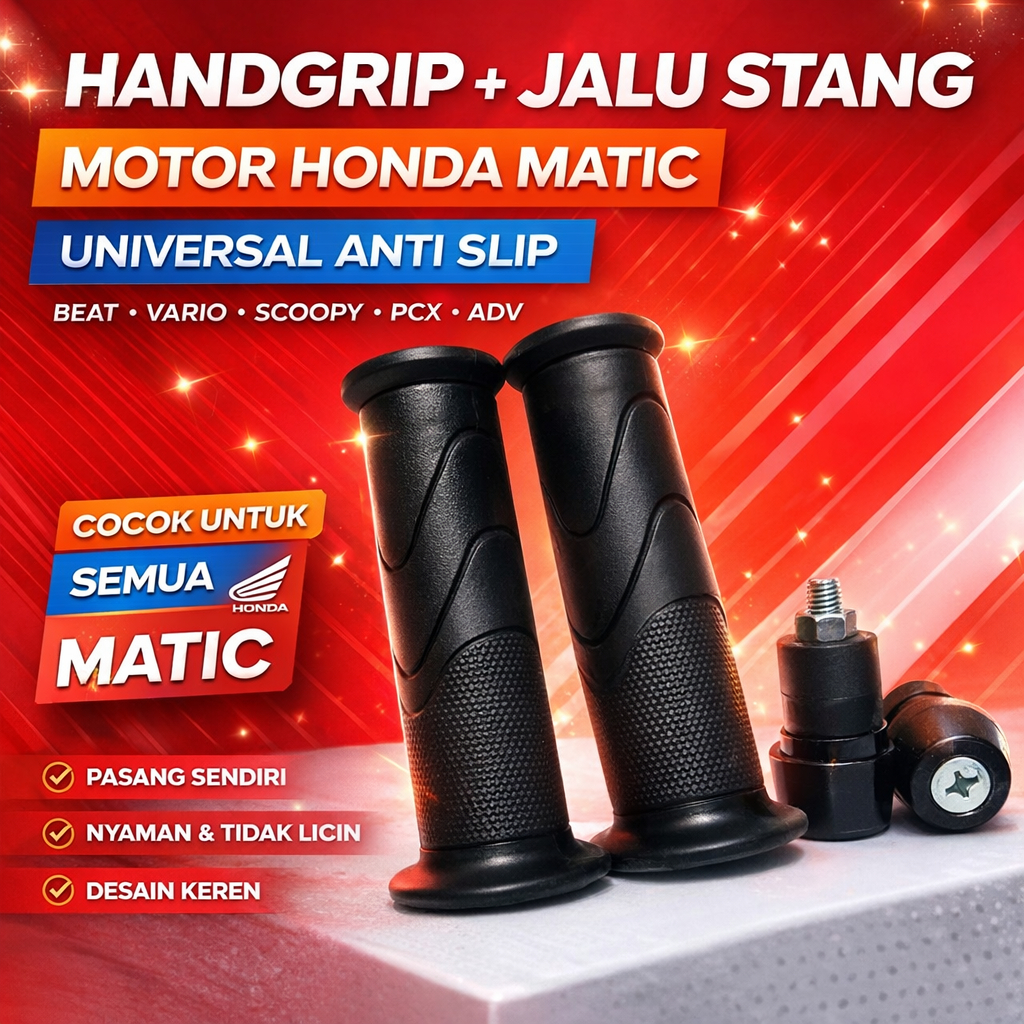 Handgrip + Jalu Stang Motor Honda Matic Vario / Scoopy / Beat / PCX / Universal