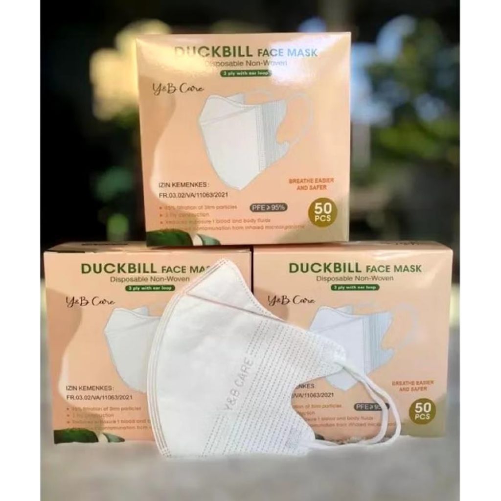 NUZ Face mask duckbill protective 3ply (50pc) premium mask garis seperti sensi/masker duckbill Y&B c