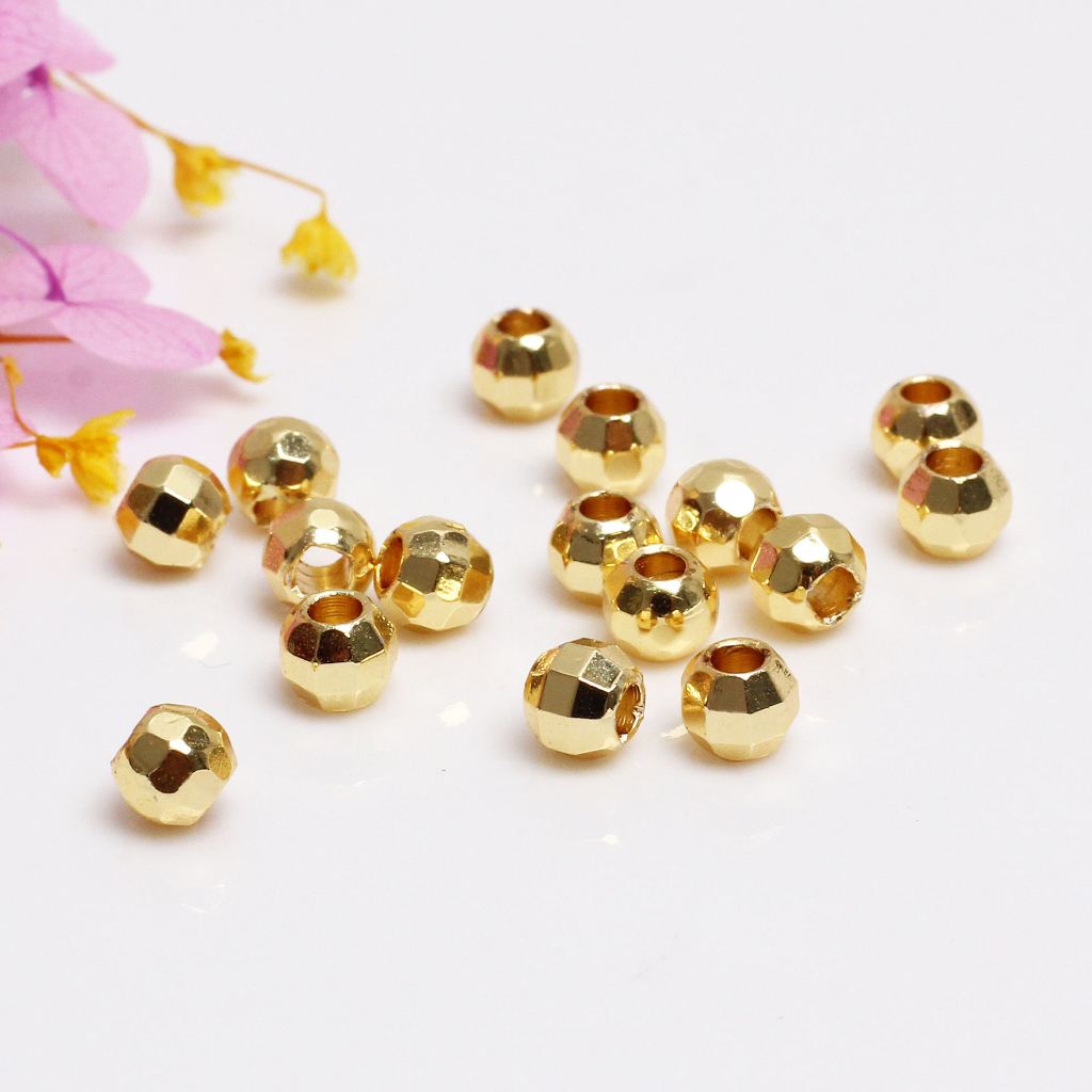 Botor Discotik Gold Plate 18K,Manik Tembaga Lapis Emas 18k Bahan DIY