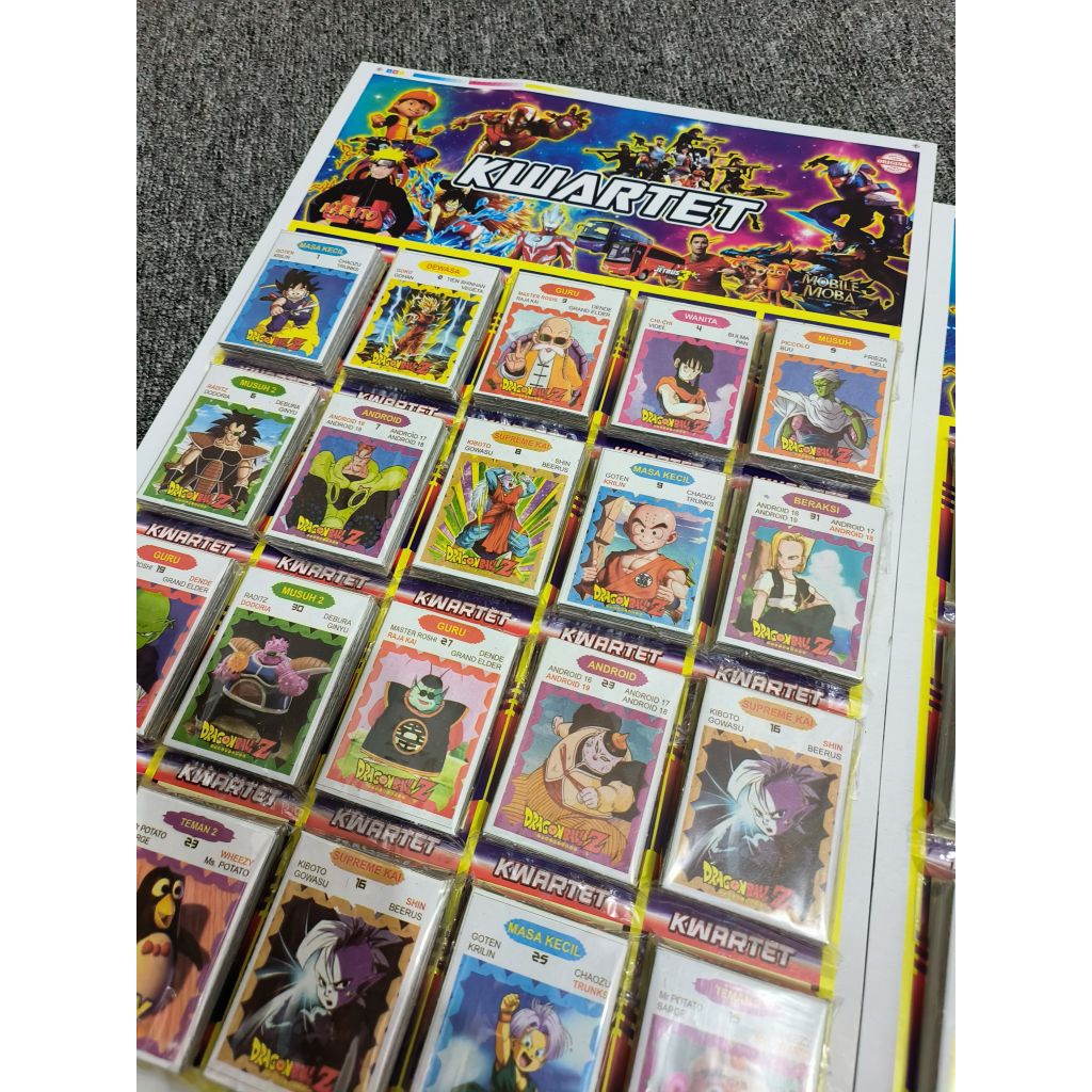 Murah 1 Lembar isi 20pack Mainan Anak Kartu Mainan - Kartu kwartet gambar karakter hero dan game mur