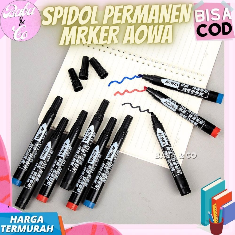 SPIDOL PERMANEN MARKER AOWA MURAH SPIDOL MURAH PERMANEN MERK AOWA SPIDOL TAHAN AIR CEPAT KERING PERM