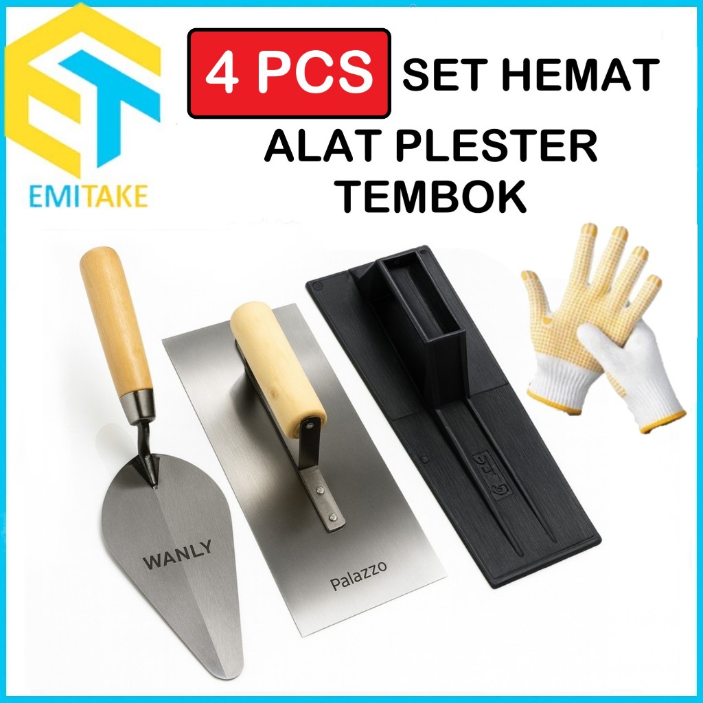 Tukang Raskam Acian Paket Alat Tukang Raskam Acian 3 PCS / Raskam Acian Plester Tembok dan Sekop Sem