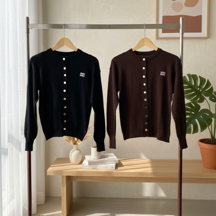 MIUMIU | Cardigan Atasan rajut Wanita Korean Style Rajut premium