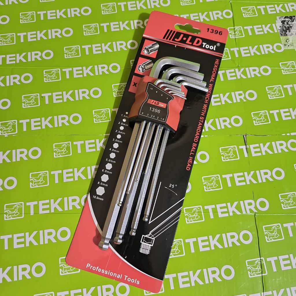 JLD Kunci L Set 9pc Hex Set Key Kunci L Balpoint Set Kunci L Set murah Tersedia kunci l tekiro 1 set