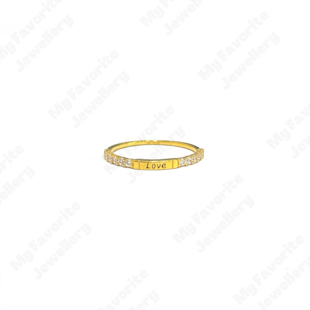 Cincin Love AD Putih Uk12 Emas Asli Kadar 875