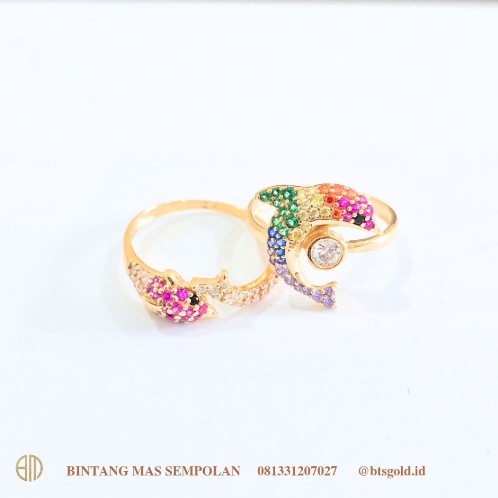 Cincin Emas Model Ikan Rainbow | 8K