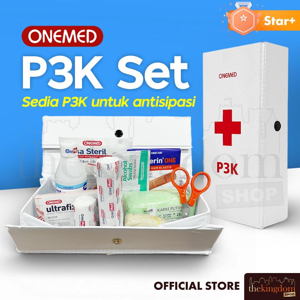Onemed P3K Set Isi Obat First Aid Kit Travel Kotak Lengkap Perban Kasa Luka Glove Box Mobil Klinik M