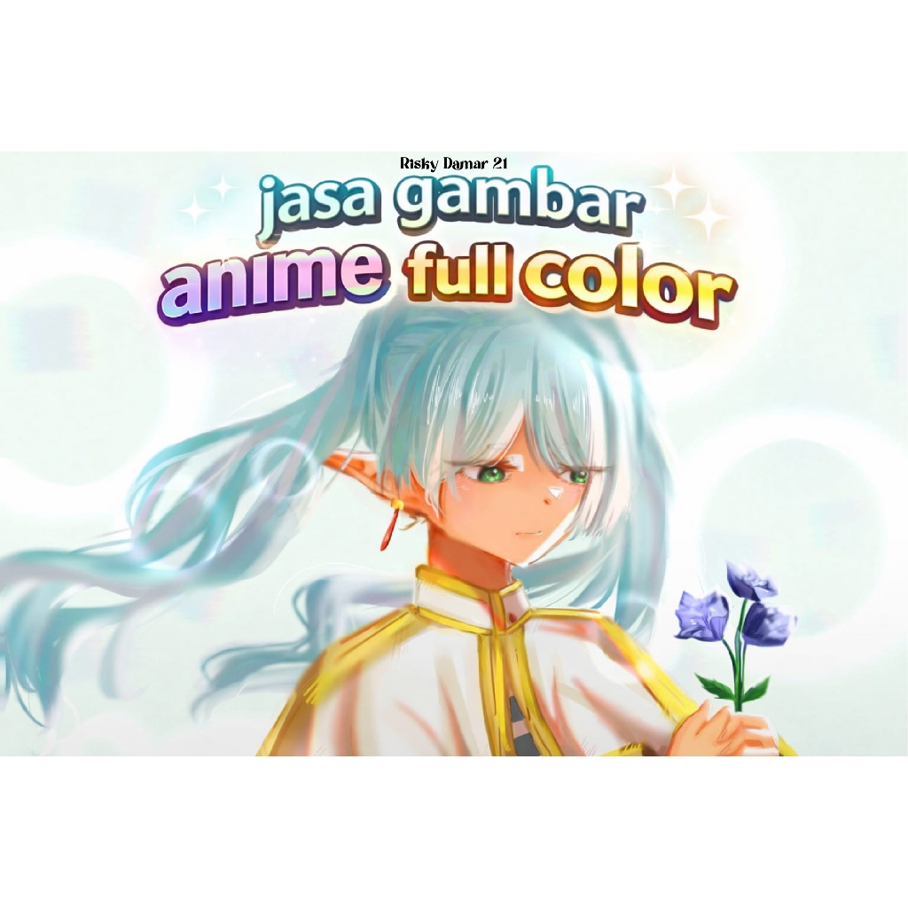 Jasa Gambar Anime Art Commission Anime, Vtuber, Fanart, Karakter Game [ Full Color ] Risky Damar