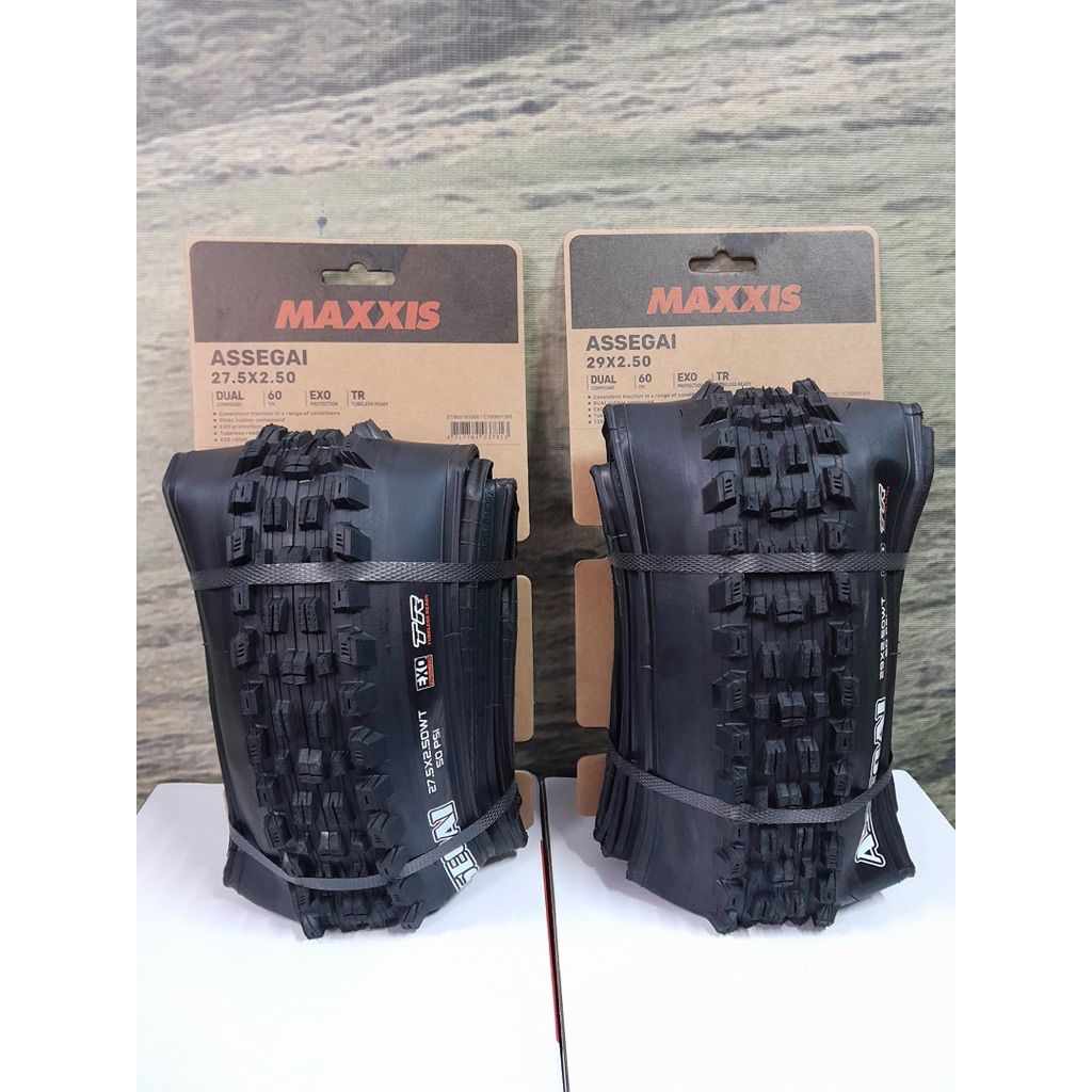 Ban Luar MAXXIS ASSEGAI 27.5 x 2.50 / 29 x 2.50 / 29 x 2.60 WT Dual EXO TR Tubeless Ready Sepeda MTB