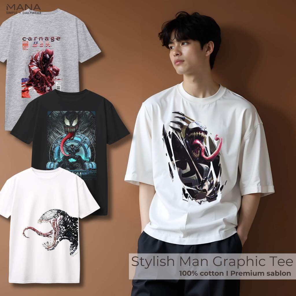 baju kaos pria cowok venom spiderman super hero - t shirt pria spiderman venom - kaos baju oversize