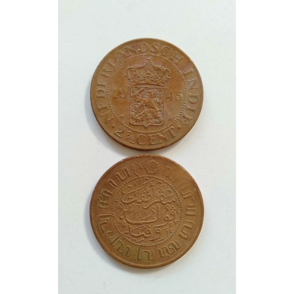 Uang kuno koin benggol 21/2 sen 2,5 cent 2.5 cent benggol besar koin kerokan nederln indie jaman Bel