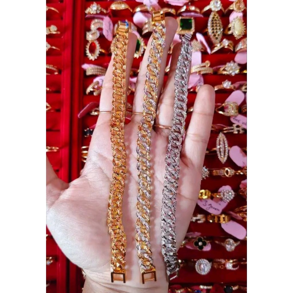 gelang rantai sisik naga. emas muda asli kadar 8k