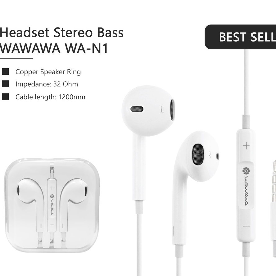 WAWAWA WA-N1 Headset Stereo Flat Ear Design Surround Sound with Mic and Volume Control