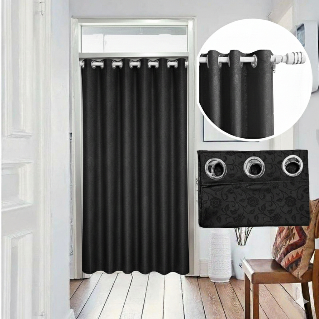 Gorden Pintu Kamar Tidur Aesthetic Tirai Pintu Kamar Tidur Smokring Gorden Jendela Motif Embos Minim