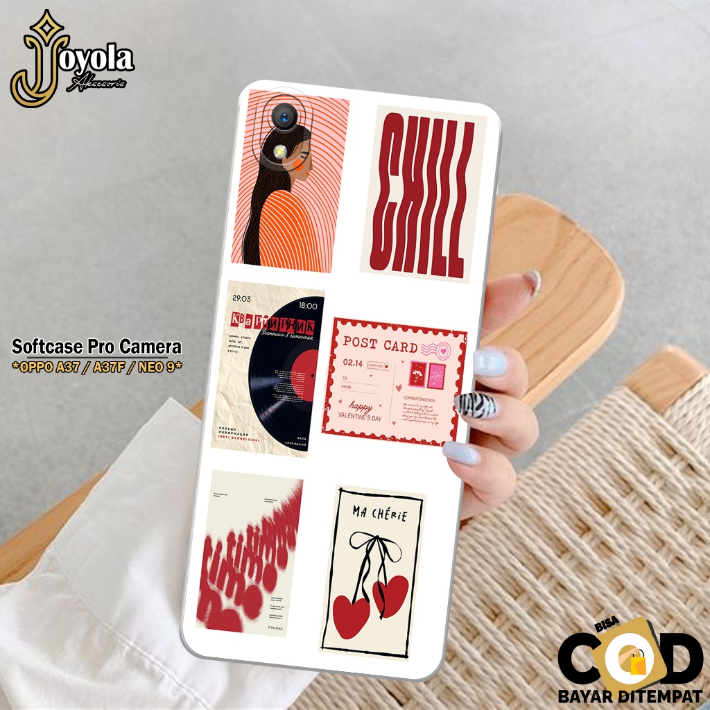 JOYOLA Case OPPO A37/A37F/NEO 9 - Fashion Case Aesthetic - Softcase OPPO A37/A37F/NEO 9 - Pro Camera
