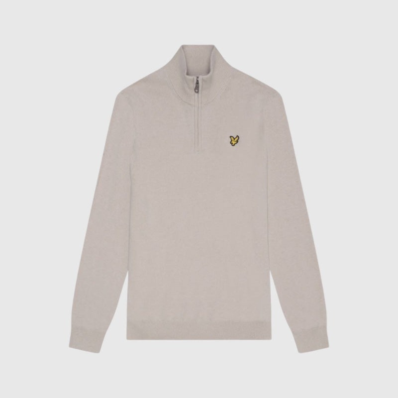 Lyle & Scott Cotton Merino 1/4 Zip Sweater (Beige) Original