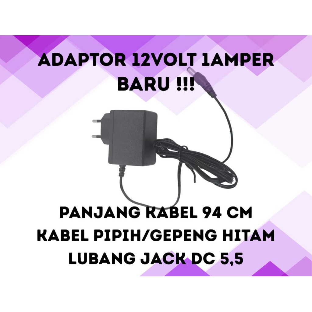 Adaptor Baru 12V-1A Untuk Router/Modem/STB/CCTV/HTB Baru Original Universal