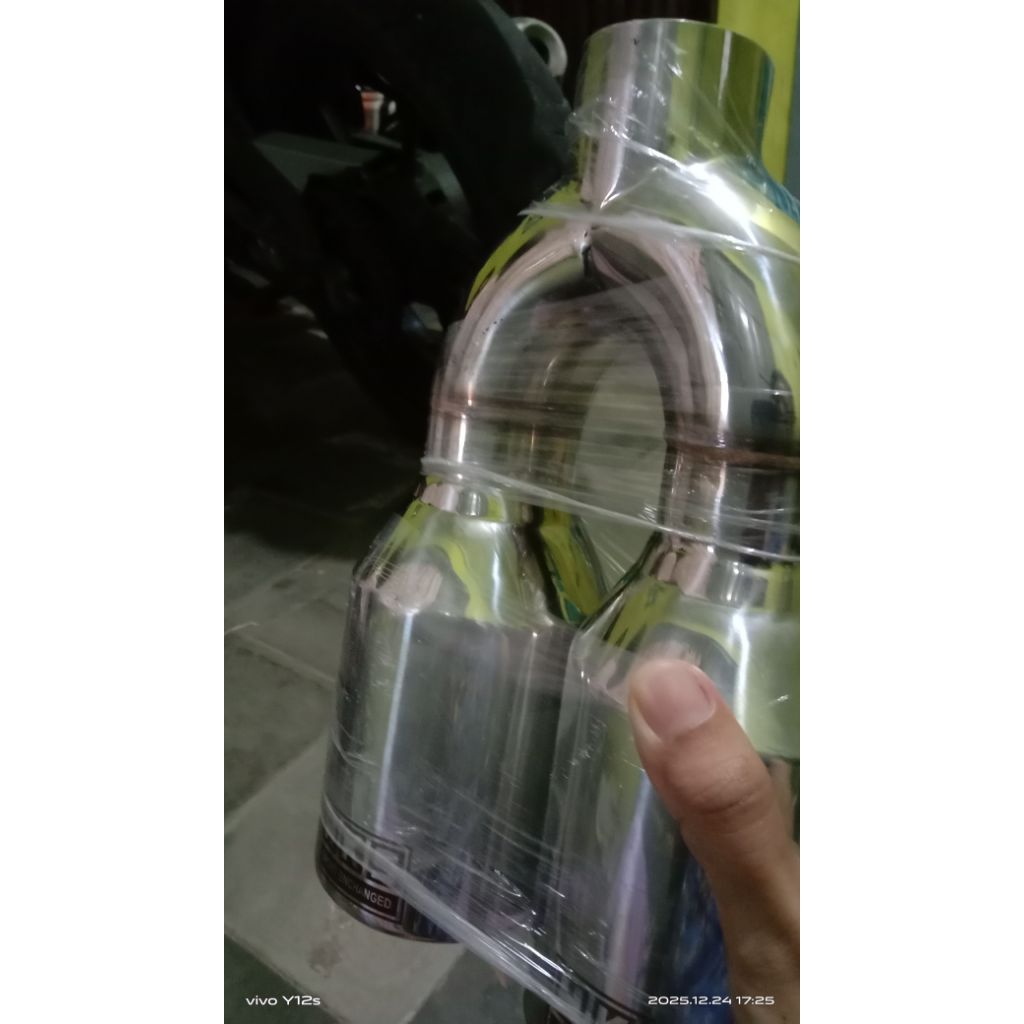 knalpot racing mobil HKS double cabang 2 full  stainless