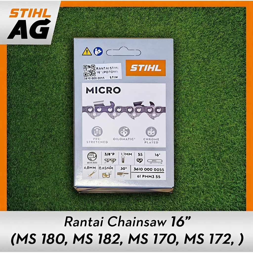 Rantai STIHL Bar 16" Inchi Mesin Senso STIHL MS-170 MS-180 Original