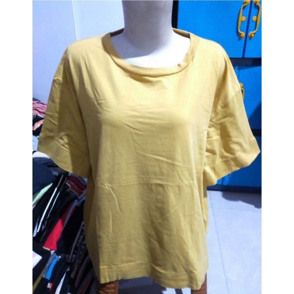 Kaos Mustard Polos Oversize