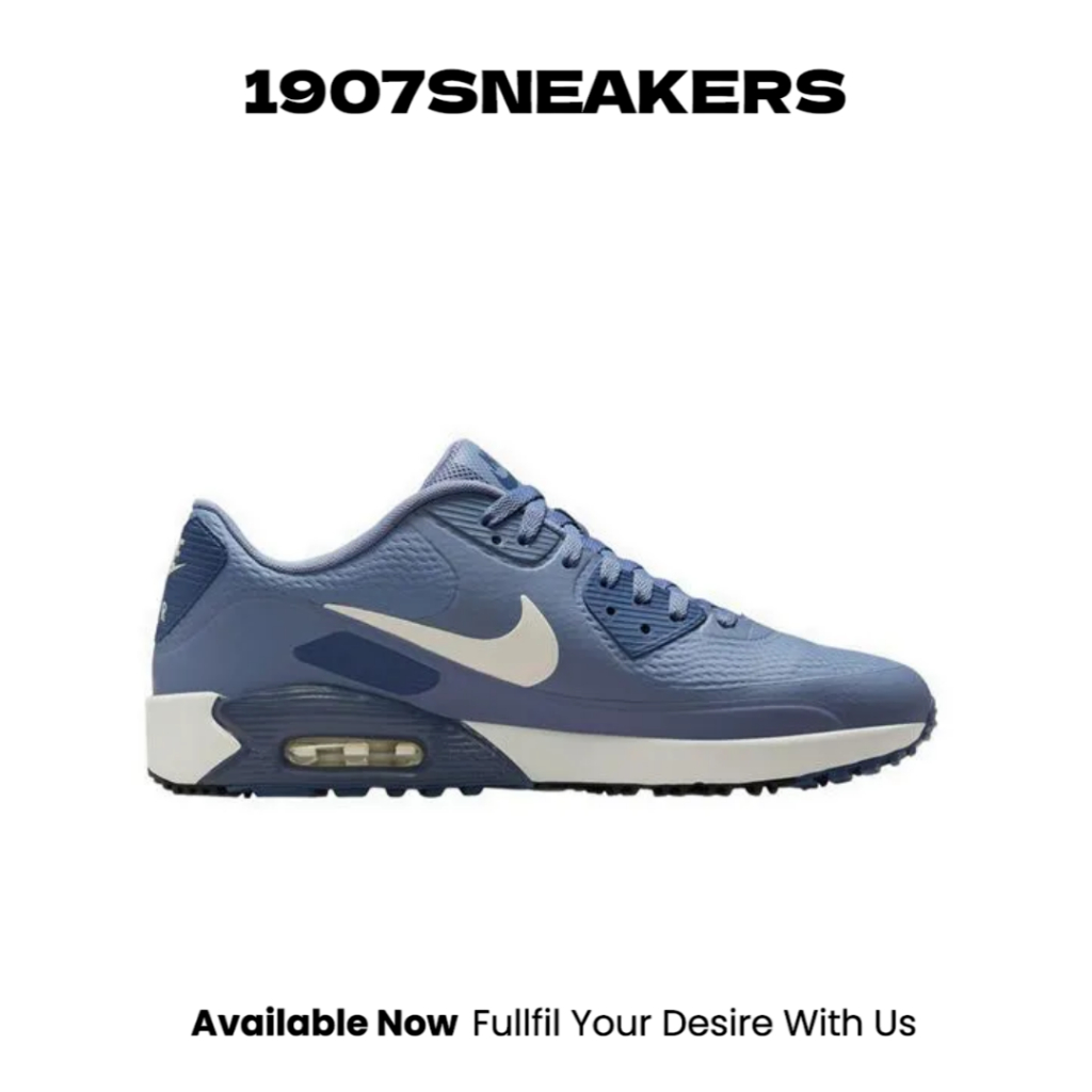 Sepatu Golf Pria Nike Air Max 90 G Men's Shoes - Ashen Slate/Sail-Diffused Blue NIGHV9305400
