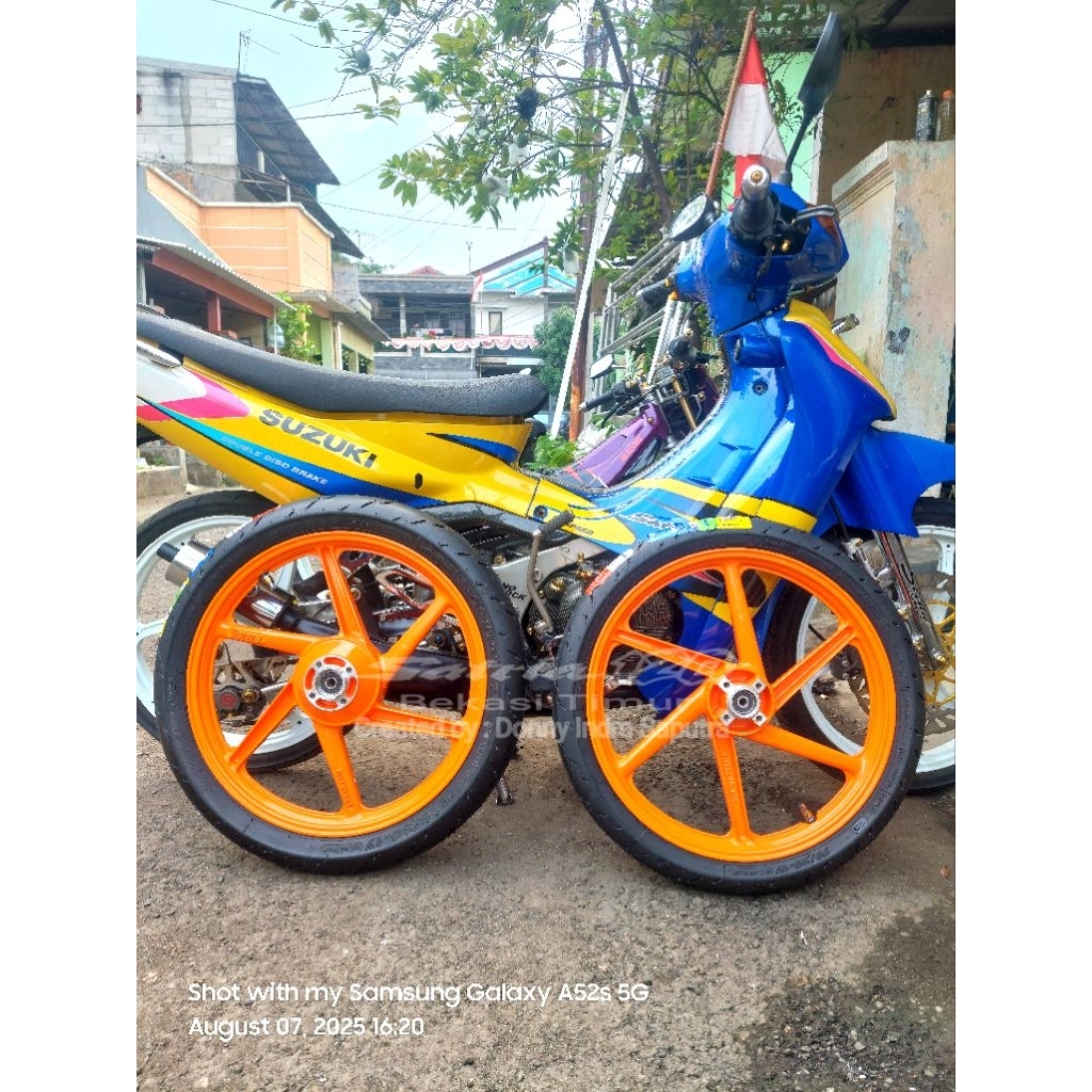 Velg Daiichi Alloy Double Disc Original Suzuki Satria 2Tak 120R Lumba Hiu LSCM RGS RGV RGX Akira Sti