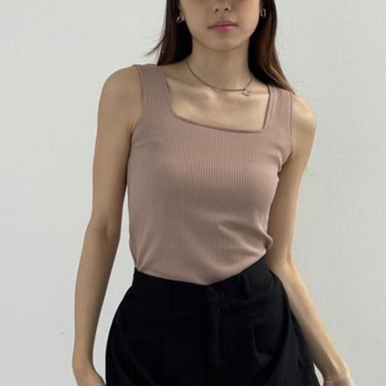 grosir_solo II HALTER RIB TANKTOP POLOS / KAOS TENGTOP RIB SQUARE WANITA