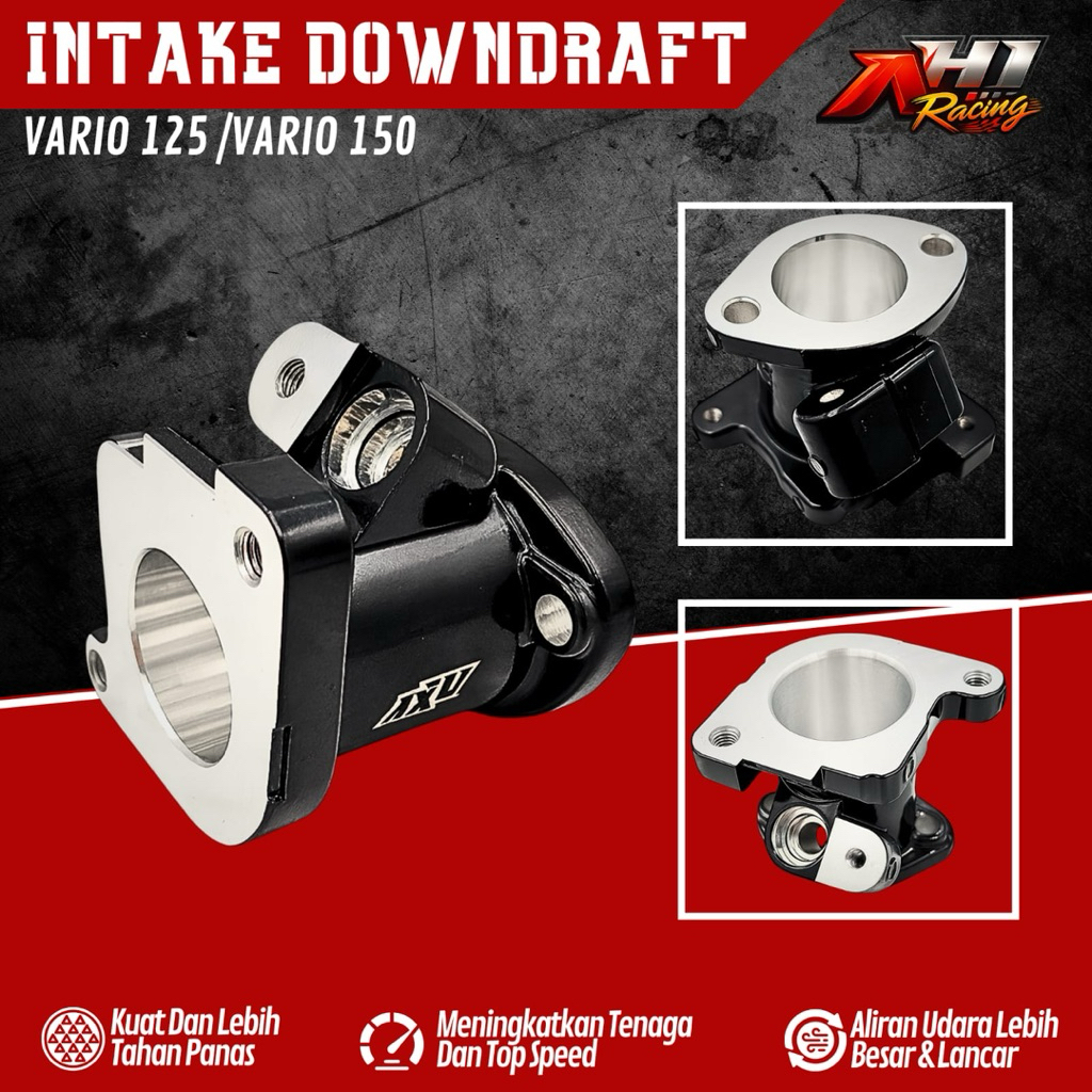 Intake Manifold Tb Downdraft Lurus Vario 125 150 28 30 32 34 AH1 Racing - Intek TB Down Draft Vario 