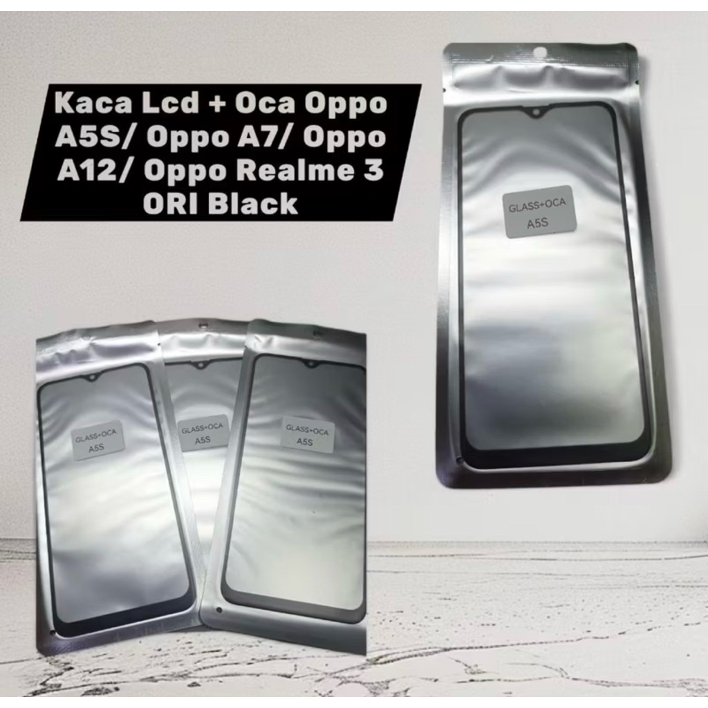kaca LCD kaca depan kaca touchscreen + lem oca oppo a12 / Oppo a5s / oppo a7