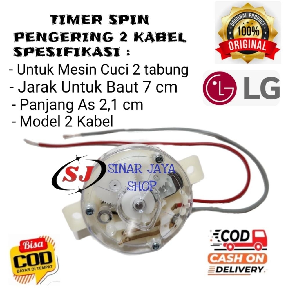 Timer Spin Pengering 2 Kabel Mesin Cuci LG 2 Tabung , Timer Pengering LG 2 Kabel