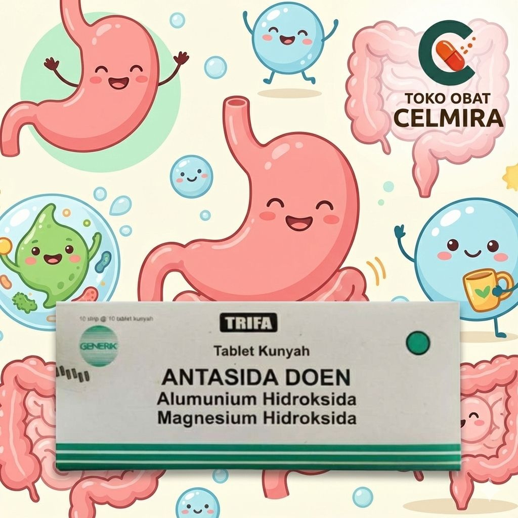 Antasida Doen Tablet Kunyah - Stok Obat Maag Keluarga