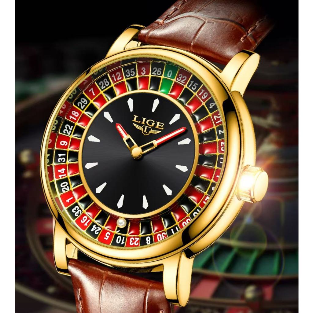 LIGE watch men's watch personality trendy waterproof night light multifunctional watch