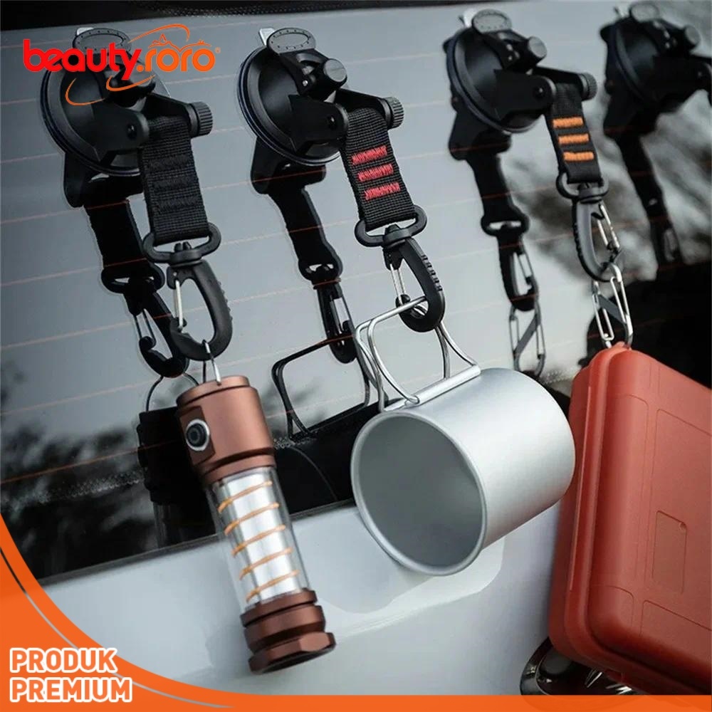 Suction Cup Anchor Hook Camping - Pengait Tali Tenda Mobil, Strong Vacuum Suction untuk Outdoor Hiki