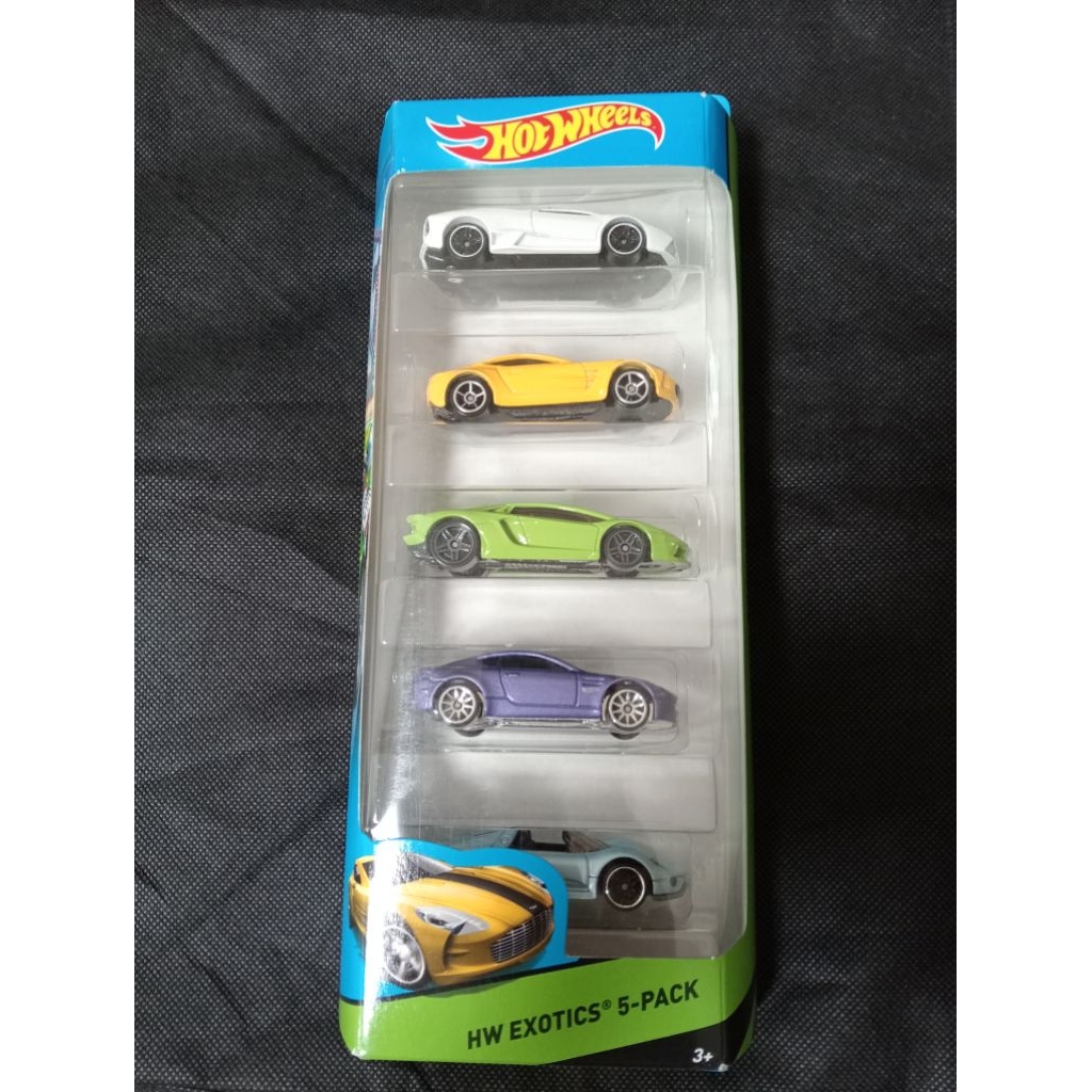 HOT WHEELS HW EXOTICS 5-PACK FIVE ASTON MARTIN ONE-77 ASTON MARTIN V8 VANTAGE LAMBORGHINI AVENTADOR 