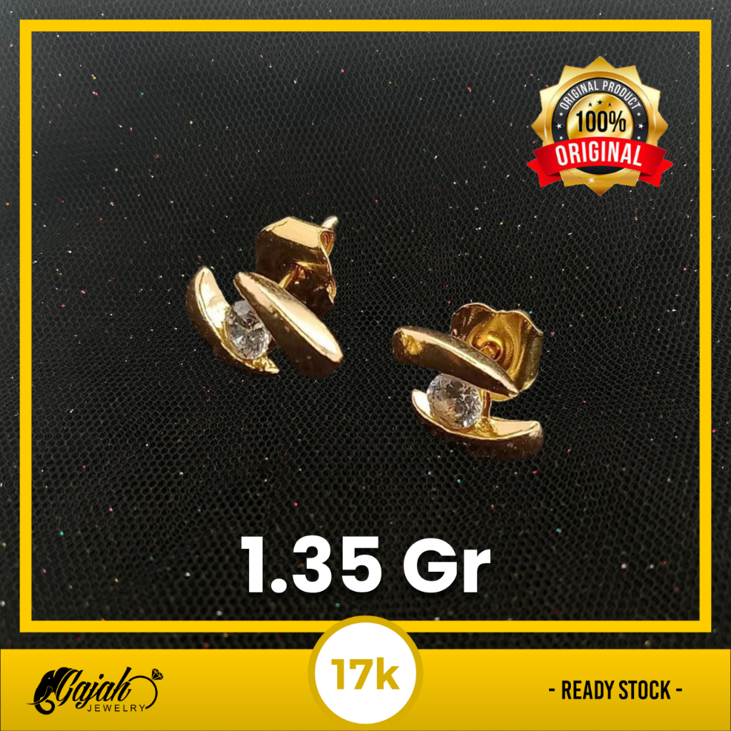 Anting Emas 17 K - Toko Emas Gajah  - 1.35 Gram 3413