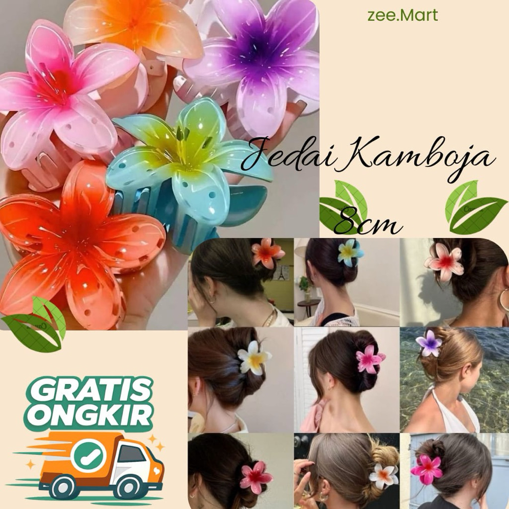 JEPIT RAMBUT KAMBOJA // JEPIT RAMBUT KOREA VIRAL // JEPIT RAMBUT BUNGA KAMBOJA HARGA GROSIR