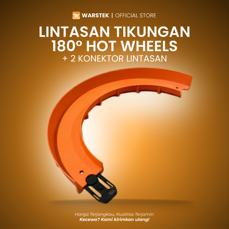 Lintasan Tikungan 180° Hot Wheels Seru + Gratis 2 Konektor Lintasan