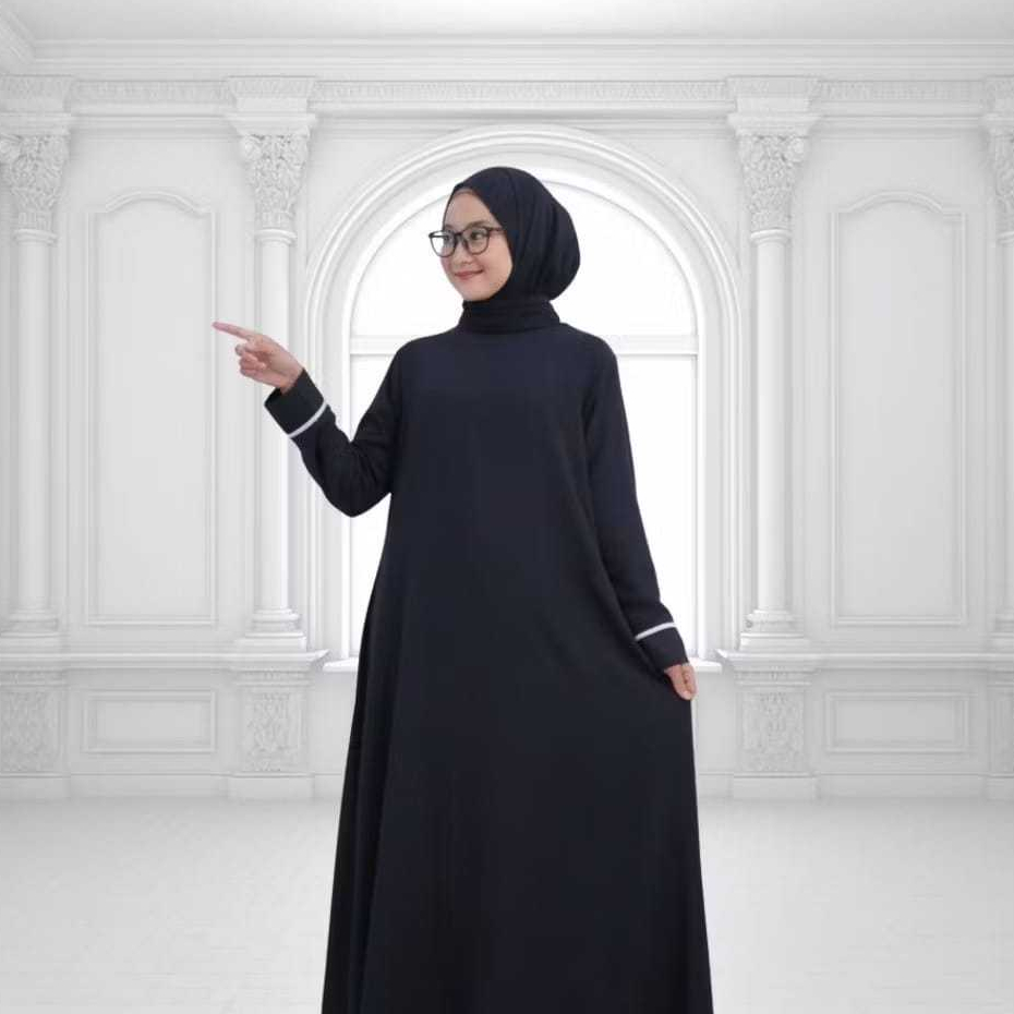 Dodkido - Gamis Abaya Anak Remaja Premium - Gamis Muslim Anak Perempuan Abaya Hitam Polos K476