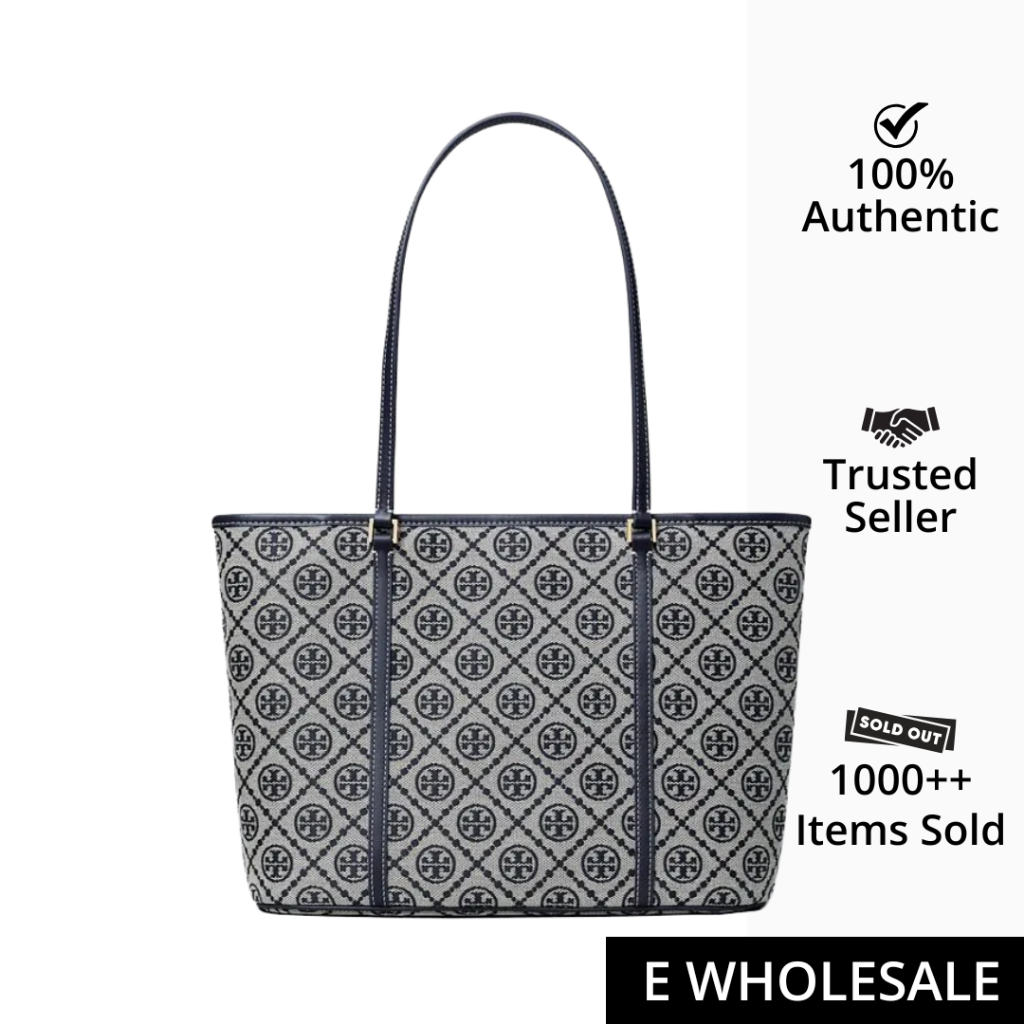 Tory Burch T Monogram Small Zipped Tote Bag Tory Navy