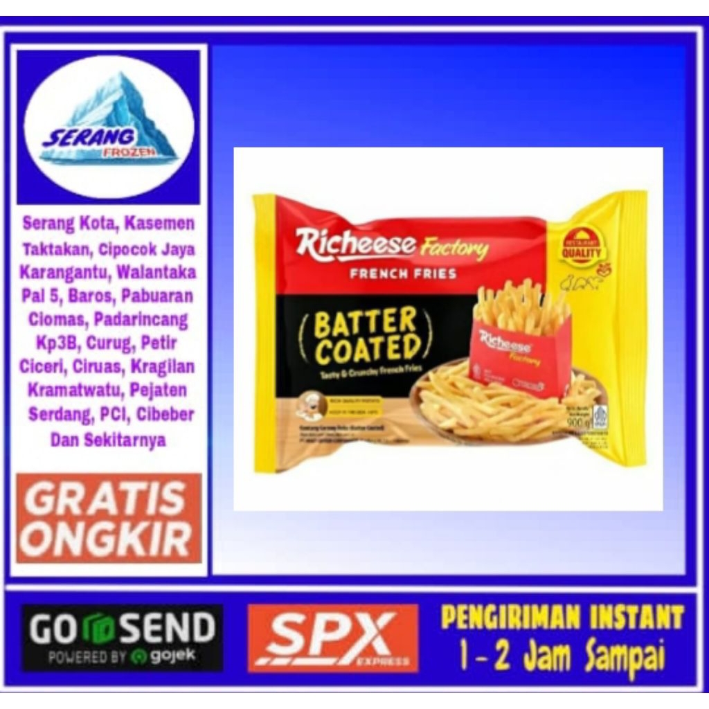 Richese Kentang Batter Coated 500gr, serang frozen