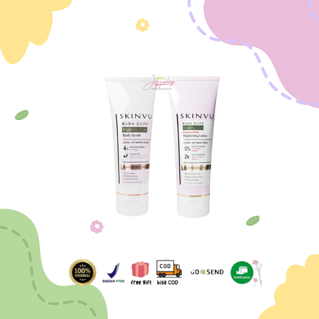 SKINVU WHITENING - BUNDLING - Skinvu Whitening Body Lotion Dan Body Scrub - Body Care - Paket Pencer