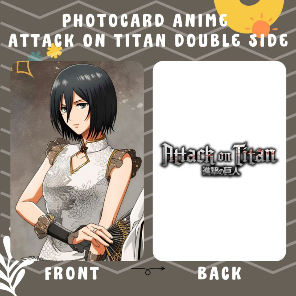 [Jasa Cetak] Photocard Anime Attack On Titan Cetak 2 Sisi Termurah