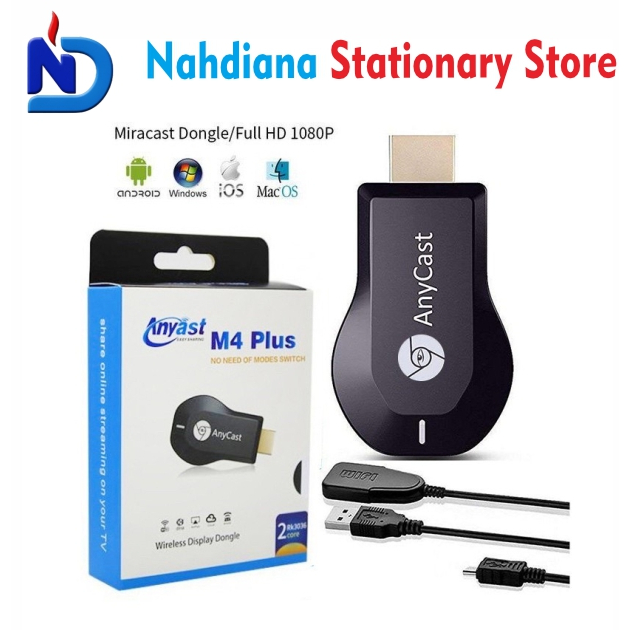 Anycast Dongle HDMI - Tampilan Nirkabel Mudah, Kompatibel dengan Android & iOS, Resolusi 1080P Asli 