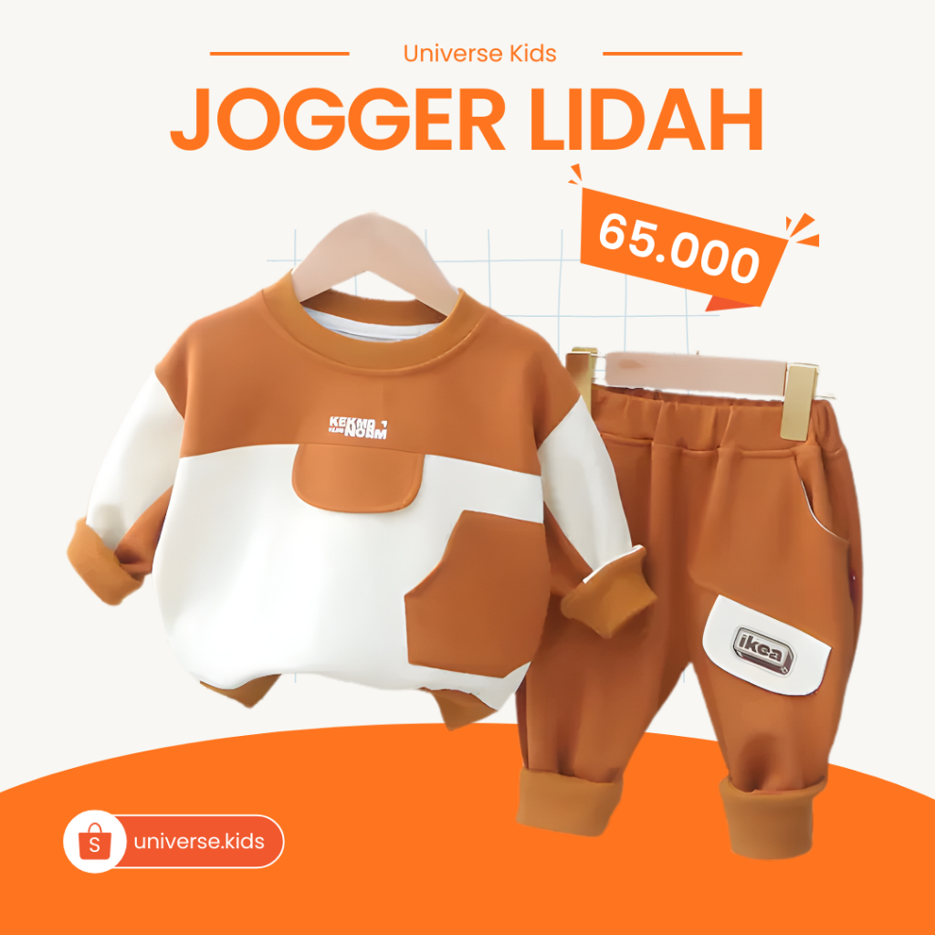 Universe Kids | Setelan Jogger Premium Motif Simple Anak Laki Laki Trend | Usia 1-6 Tahun Baju Santa