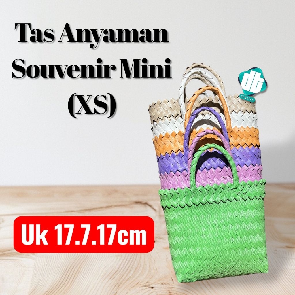Tas Anyaman Plastik Polos Mini (XS) Tas Souvenir 17×7×17 Totebag Wanita