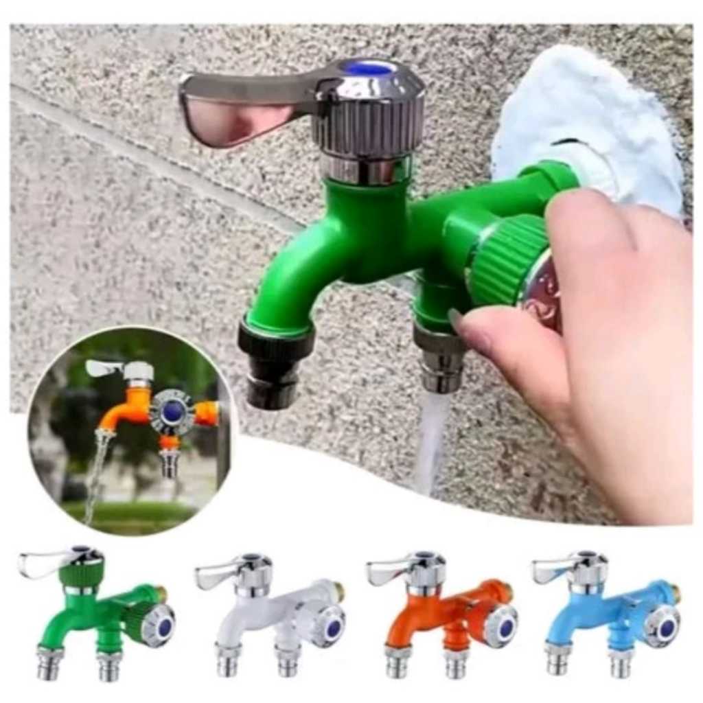 kran air cabang double kran plastik